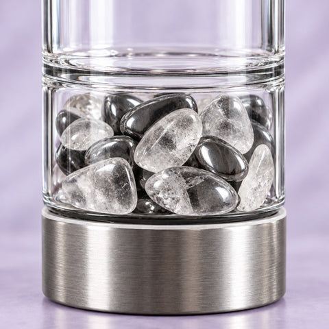 Hematite and Clear Quartz in the gem chamber