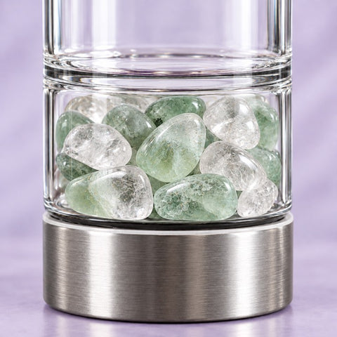 Green Beryl and Clear Quartz in the gem chamber