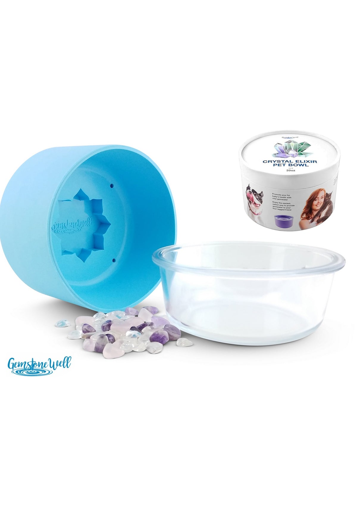 breakdown of a crystal pet water bowl