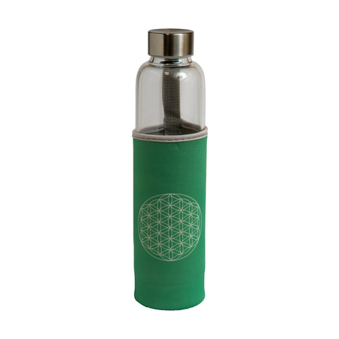 Neoprene Water Bottle Sleeve - (Flower of Life Design)