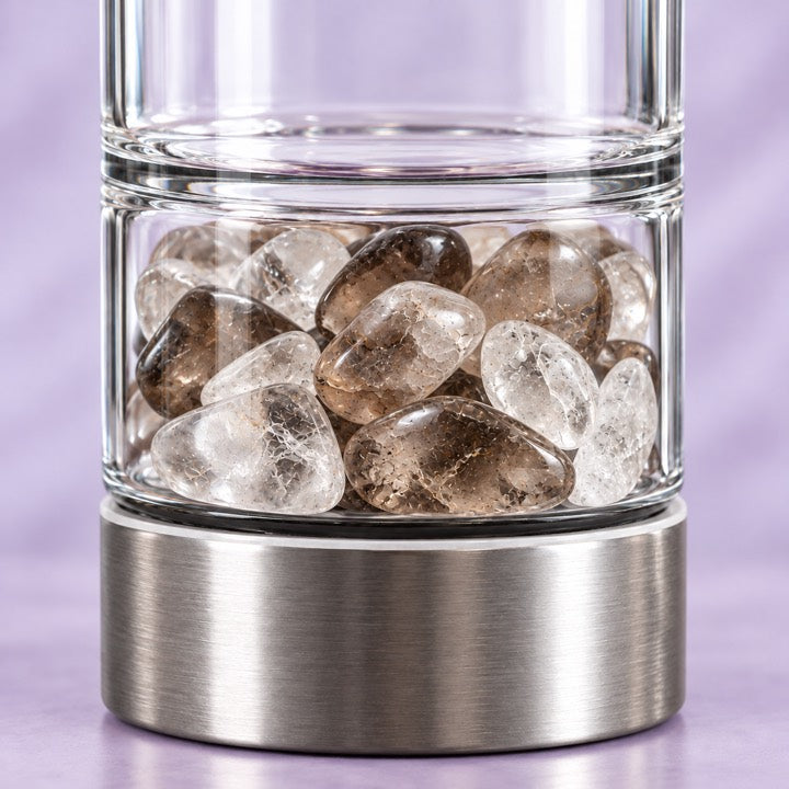 Smoky Quartz and Clear Quartz in the gem chamber