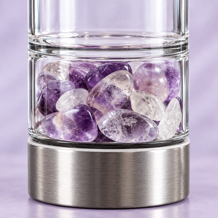 Amethyst and Clear Quartz in the gem chamber