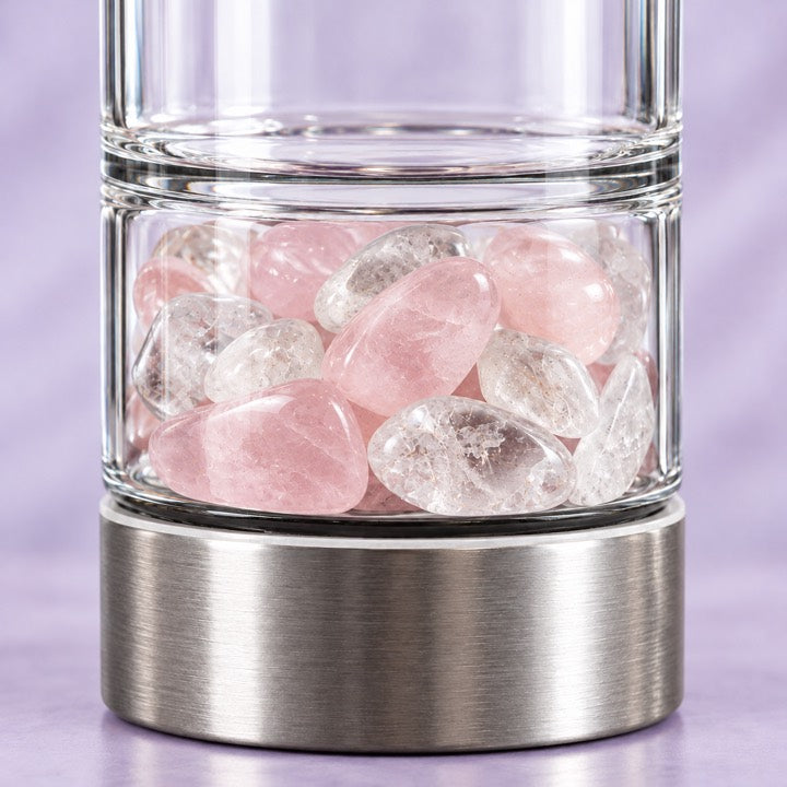 Rose Quartz and Clear Quartz in the gem chamber