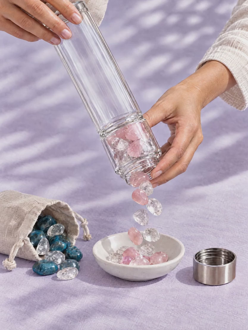 Swapping stones through the bottom of the bottle