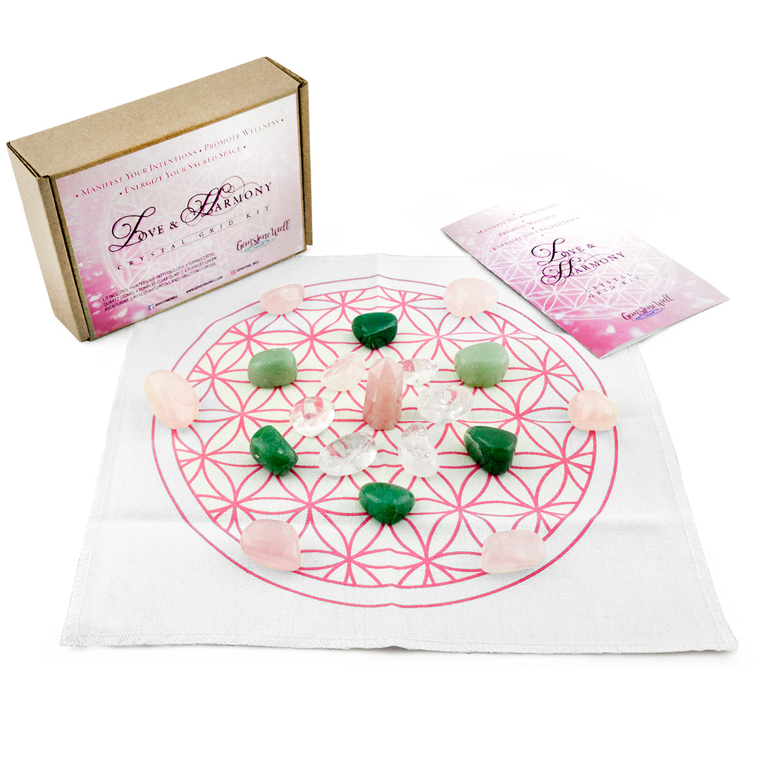 love and harmony crystal grid kit