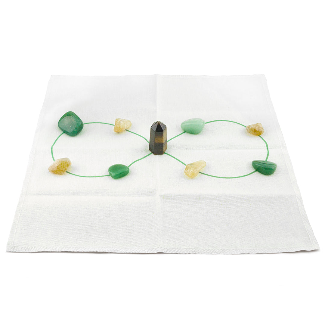 how to set up crystal grid kit for prosperity and abundance