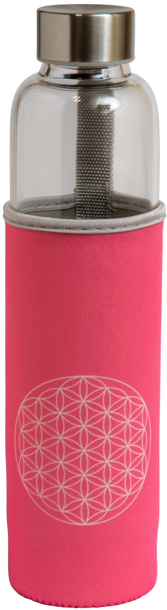 pink neoprene sleeve for crystal water bottle