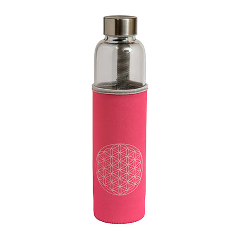 Neoprene Water Bottle Sleeve - (Flower of Life Design)